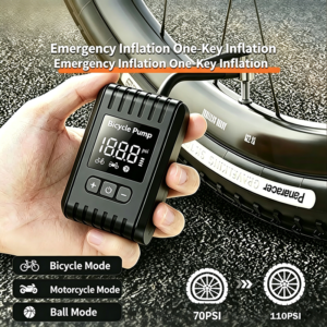 CFNex Smart Mini Digital Tire Inflator, Portable Electric Air Pump for Road Bikes, E-Bikes & Motorcycles
