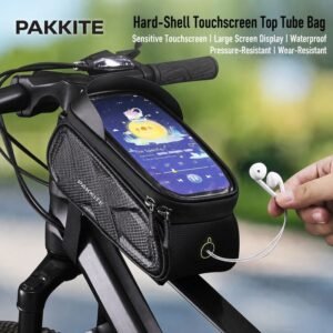 CFnex Hard-Shell Bike Top Tube Bag with Touchscreen Phone Mount